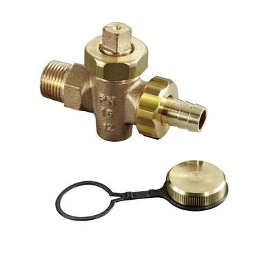 Fill and drain valve Type: 450 Bronze External thread (BSPP)/Hose tail